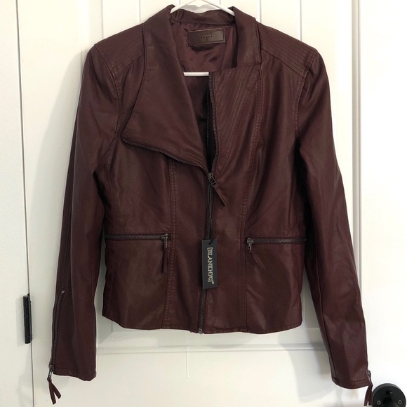 NWT BlankNYC Burgundy Vegan Leather Jacket - Picture 1 of 8
